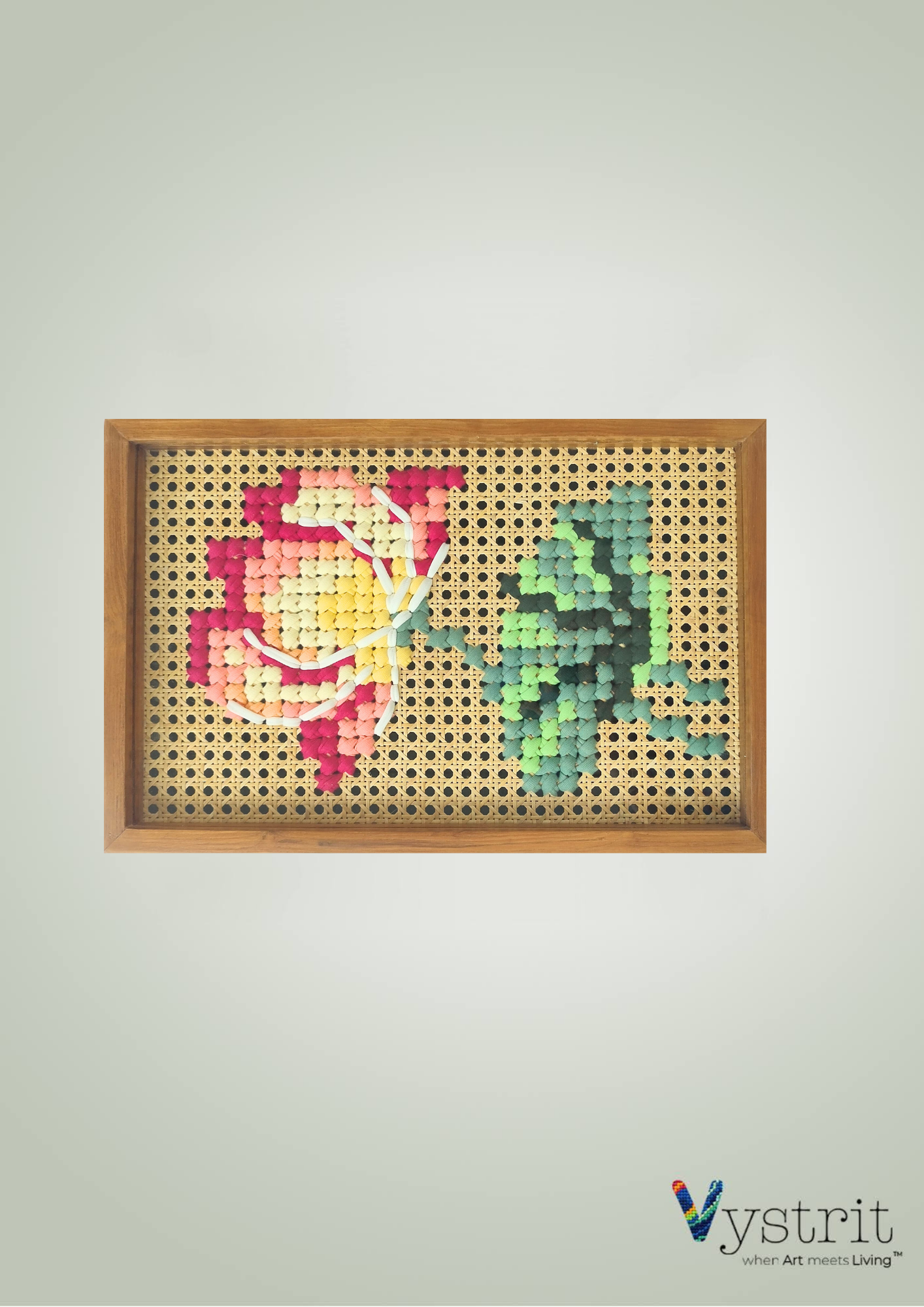 Lotus Bloom – Handcrafted Teakwood Tray with Lotus Art & Coasters