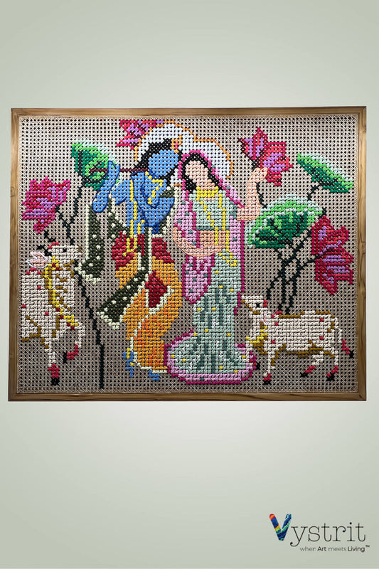 Pichwai meets Veyari- Radha Krishna - 6ft x 5ft