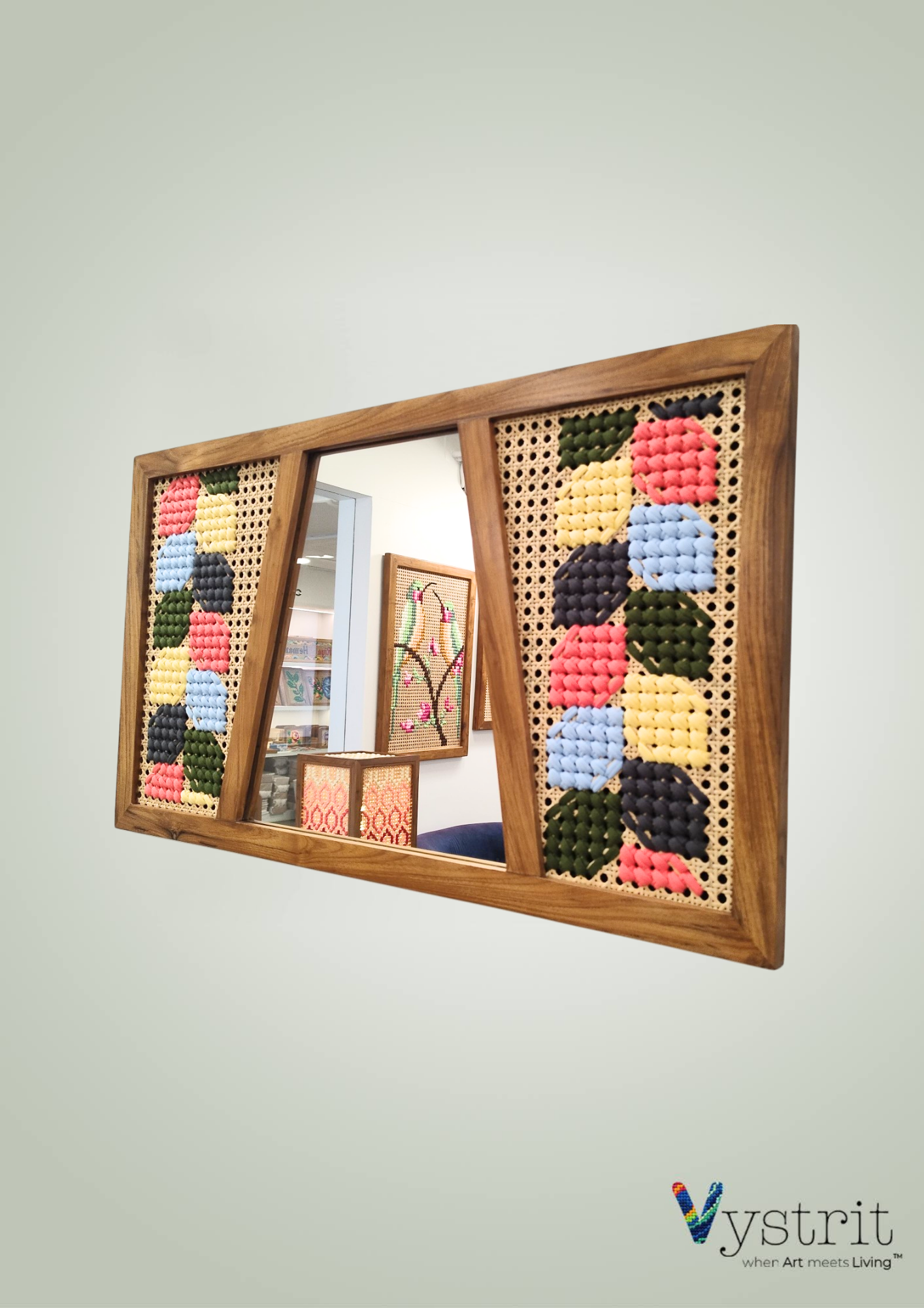 Prism Glance – Geometric Art Mirror - 30 inch x 18 inch