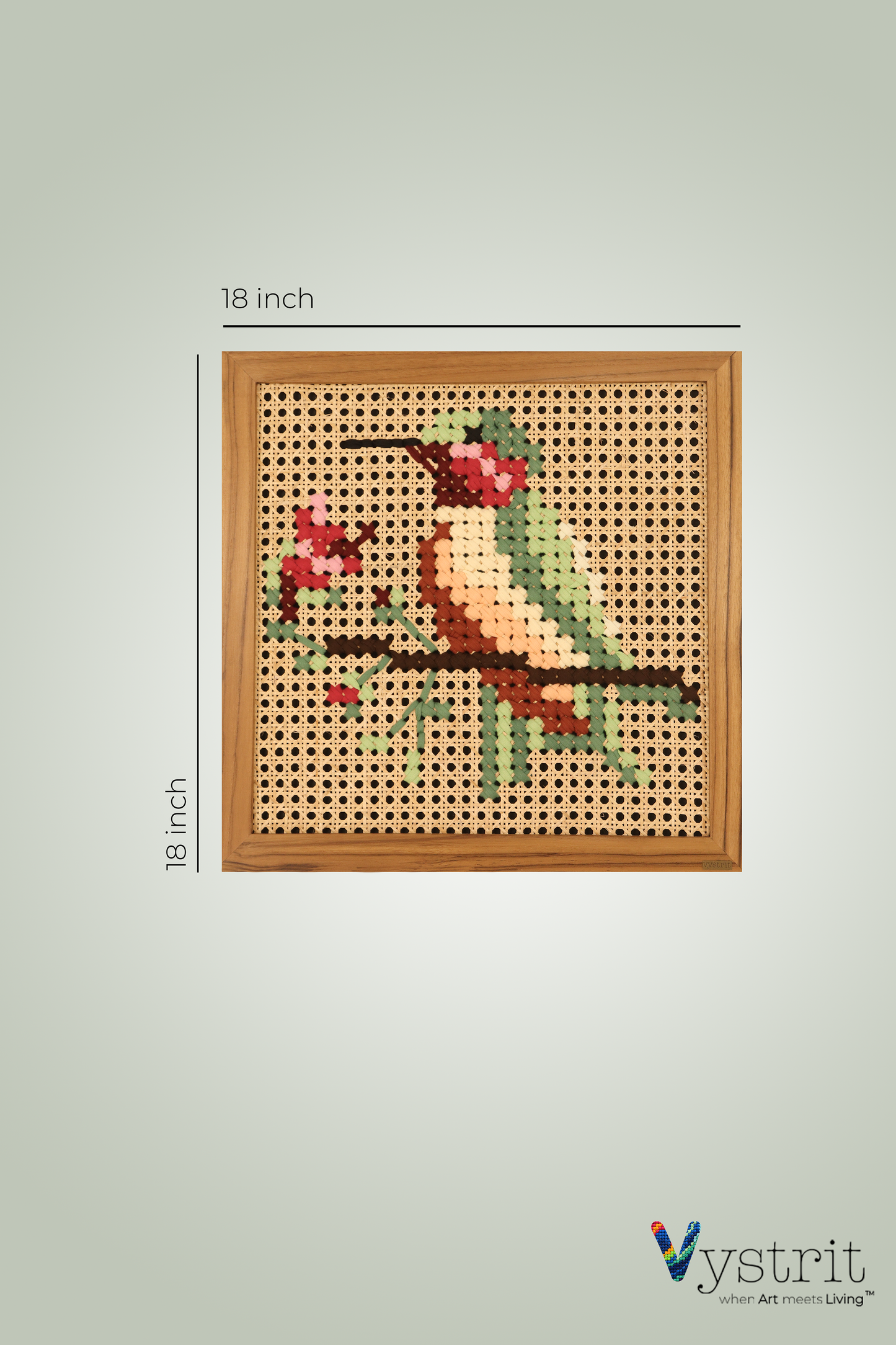 Humming Bird on a branch - Art 18 inch x 18 inch