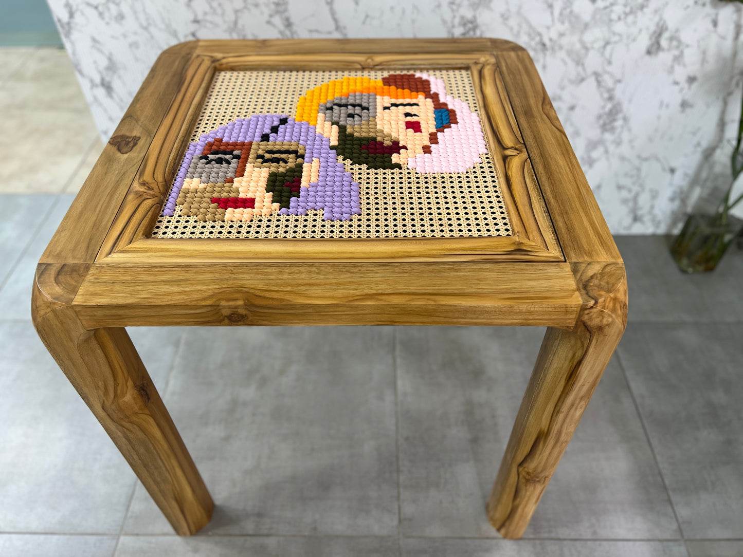 2 seater Dining / Coffee Table with Replaceable Art 30 inch x30 inch