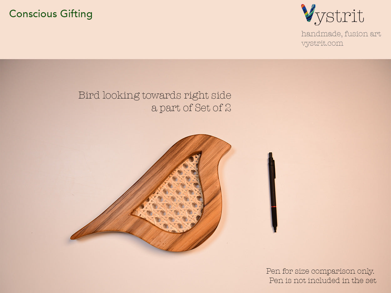 Soulmates - set of 2 Birds - custom shape wood art (Small)