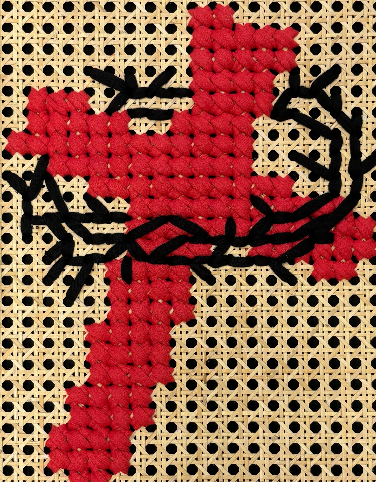 Crimson Thorn Cross - 12 inch x 18 inch