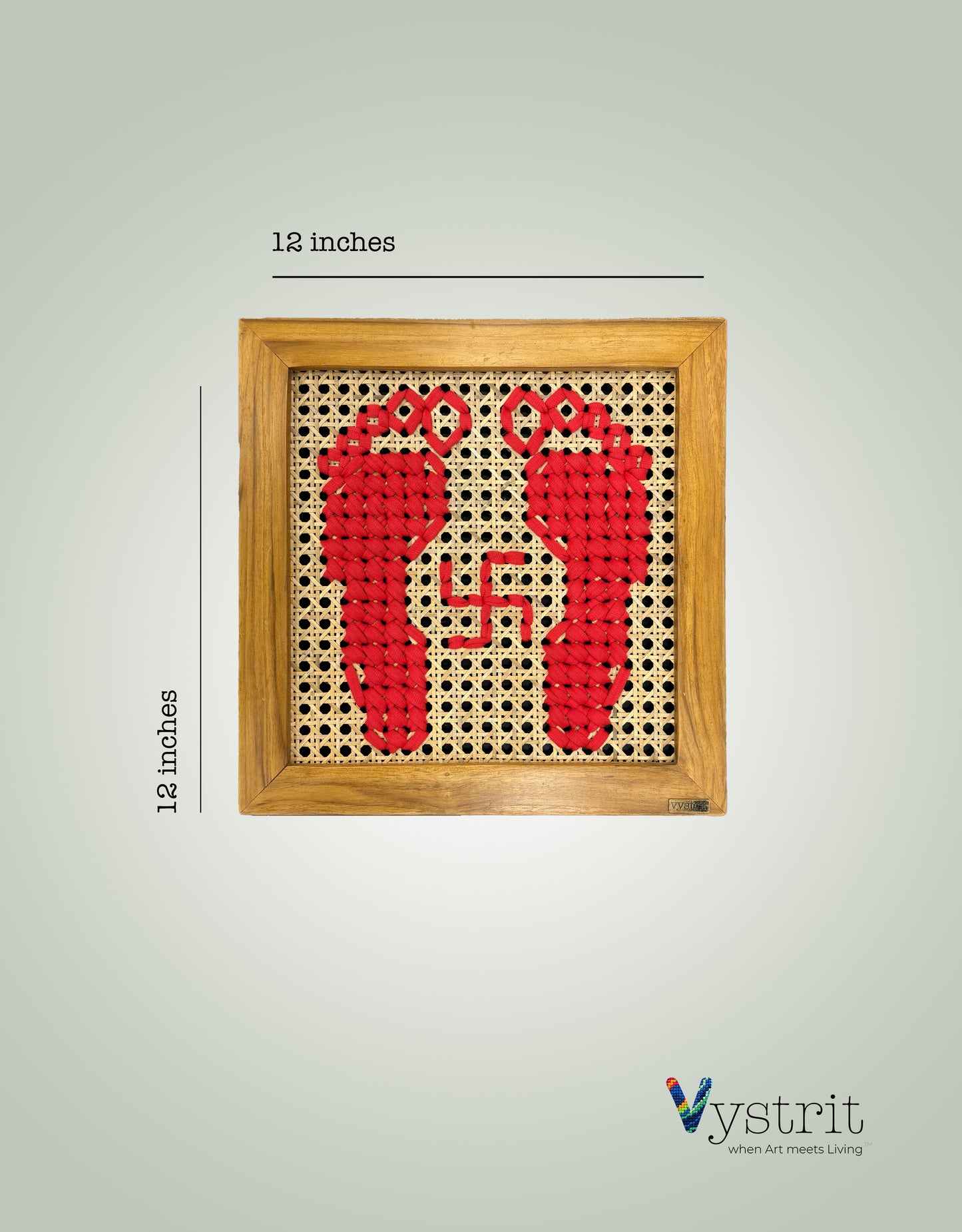 Charan Paduka - 12 inch x 12 inch