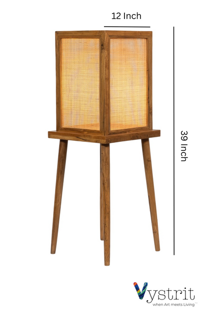 Teakwood Floor Lamp with Cylindrical legs