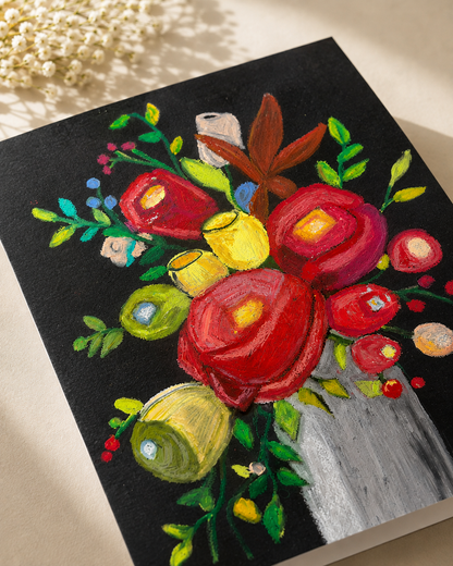 Vintage Rose Bouquet — A5 Art Greeting Card