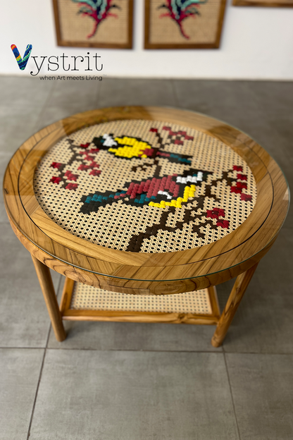 Coffee Table with Replacable Art - The Beauty of Finches