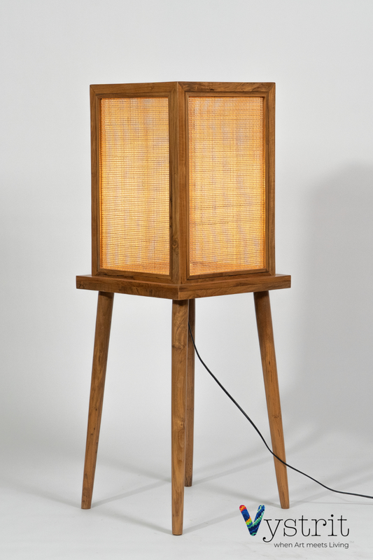 Teakwood Floor Lamp with Cylindrical legs