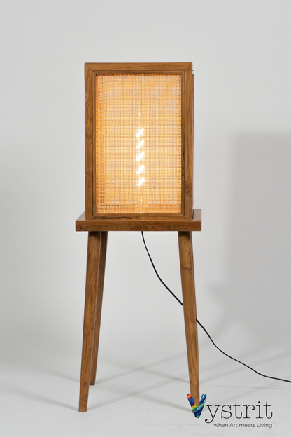 Teakwood Floor Lamp with Cylindrical legs