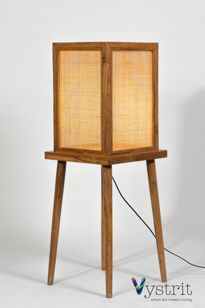 Teakwood Floor Lamp with Cylindrical legs