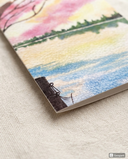 Lakeside Sunset — A5 Art Greeting Card