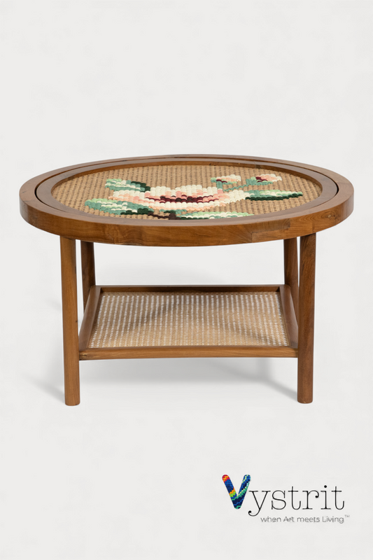 Coffee Table with Art - Cherry Blossom flower (31 inch)