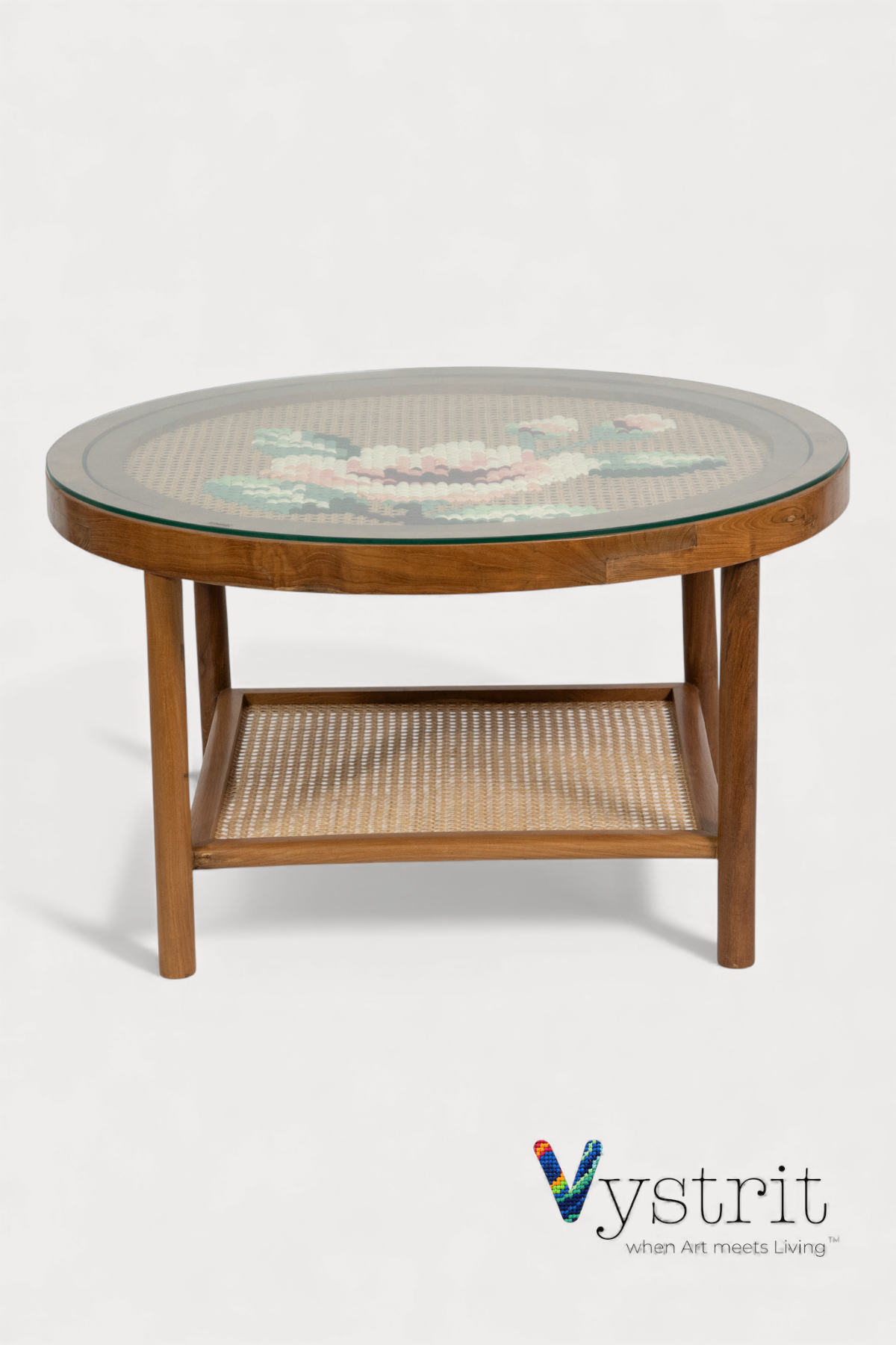 Coffee Table with Art - Cherry Blossom flower (31 inch)