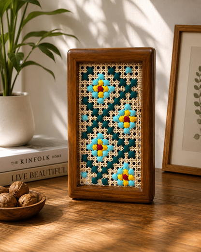 Echo Weave — Blue Diamonds (Large)