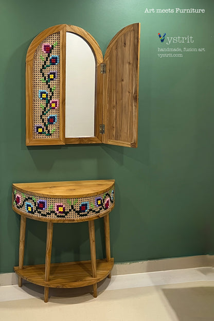 Console Table, Mirror with Doors, Combination