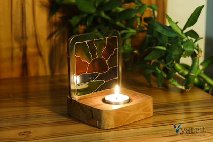 Hand-Painted Glass Tealight Holder