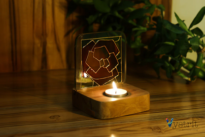 Hand-Painted Glass Tealight Holder