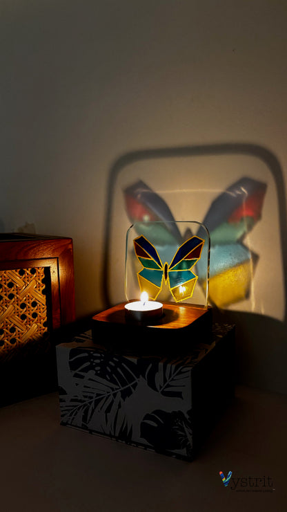Hand-Painted Glass Tealight Holder