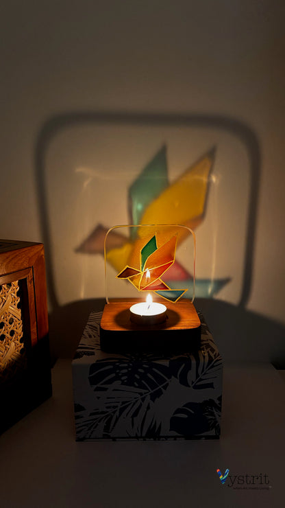 Hand-Painted Glass Tealight Holder