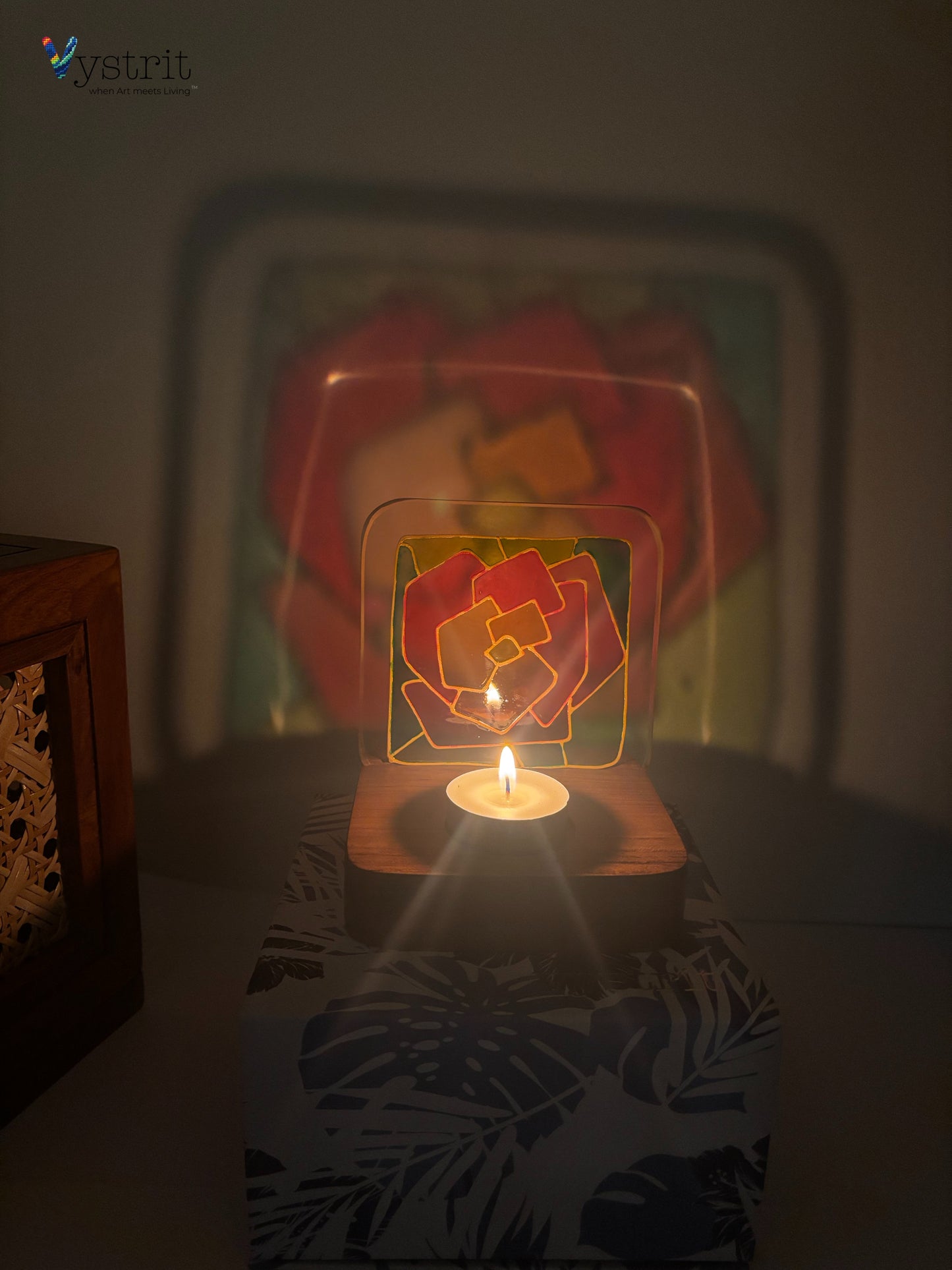Hand-Painted Glass Tealight Holder