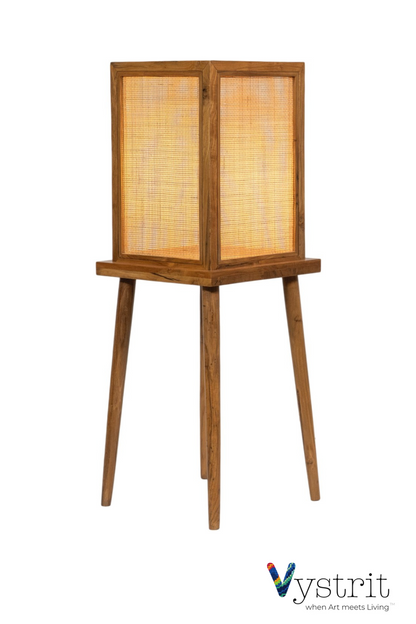 Teakwood Floor Lamp with Cylindrical legs