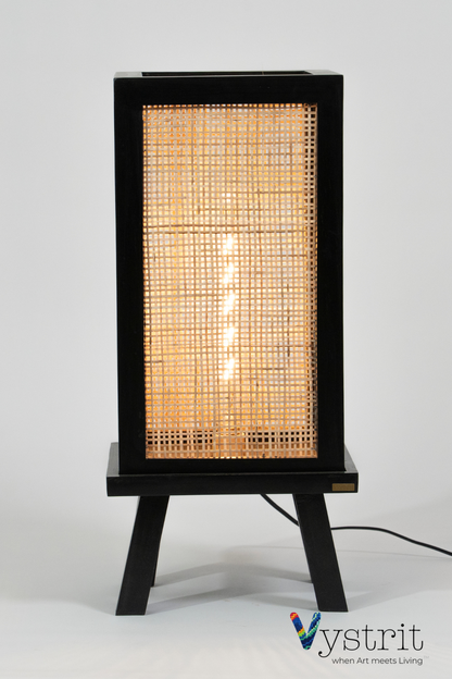 Solid Wood Floor Lamp-  Black