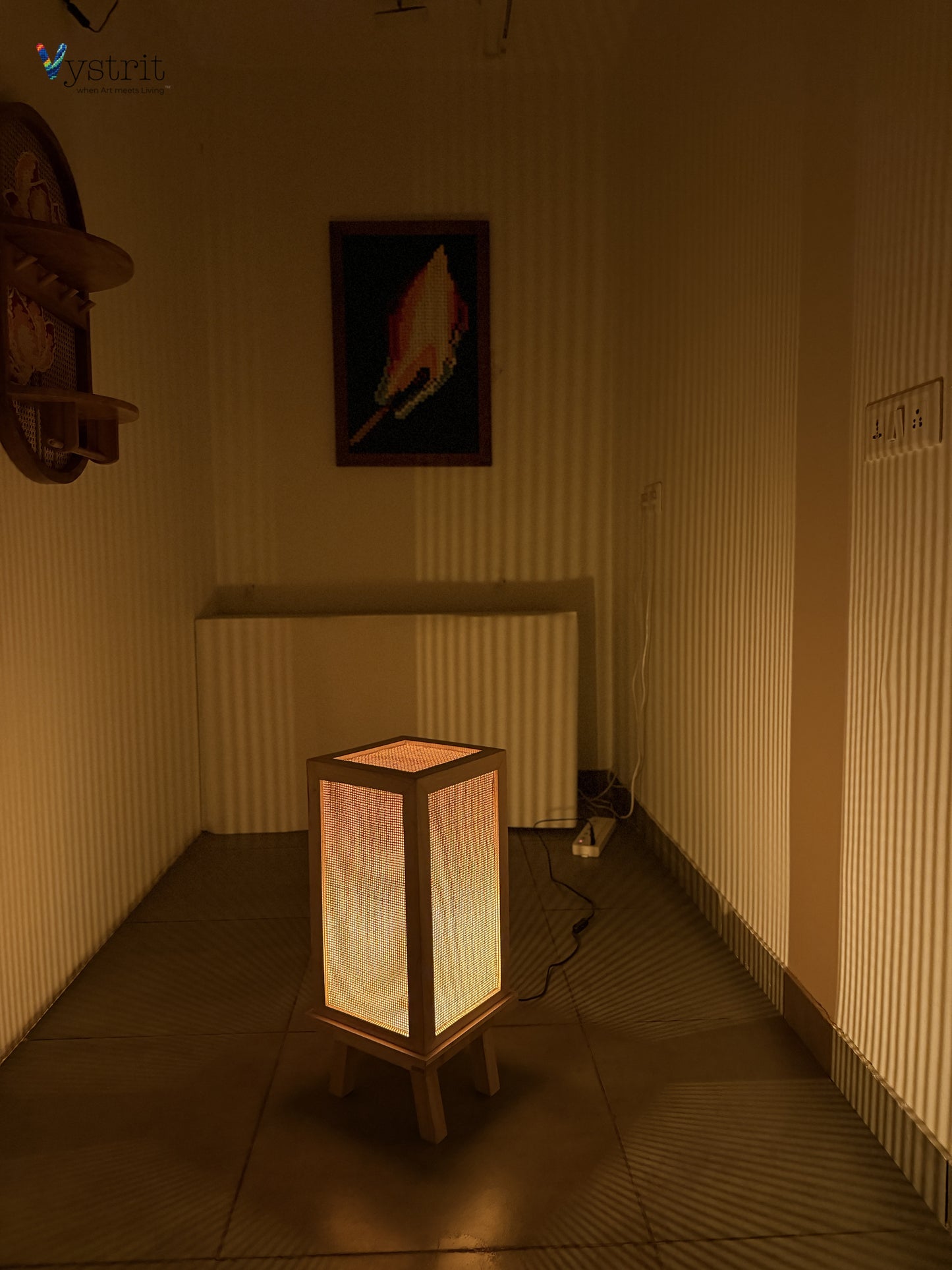 Solid Wood Floor Lamp-  Natural
