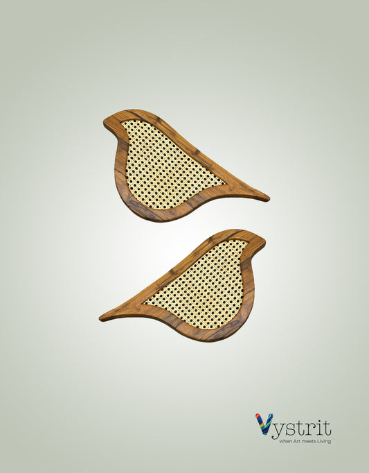 Soulmates - set of 2 Birds - custom shape wood art (Large)