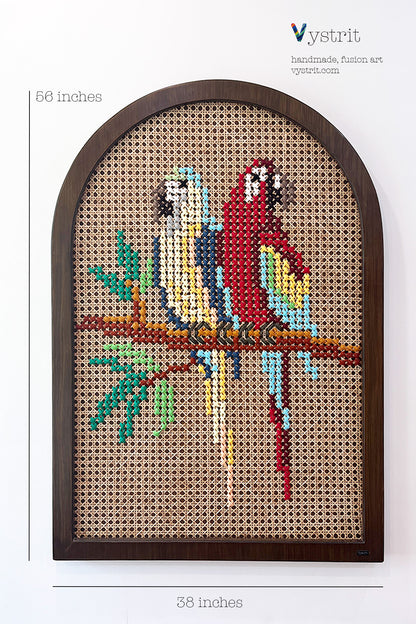 Conures on a branch - 4.8ft x 3.2ft