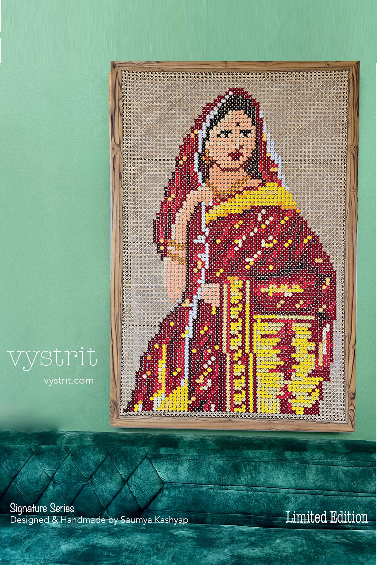 Lady in Red Saree (4ftx6ft)