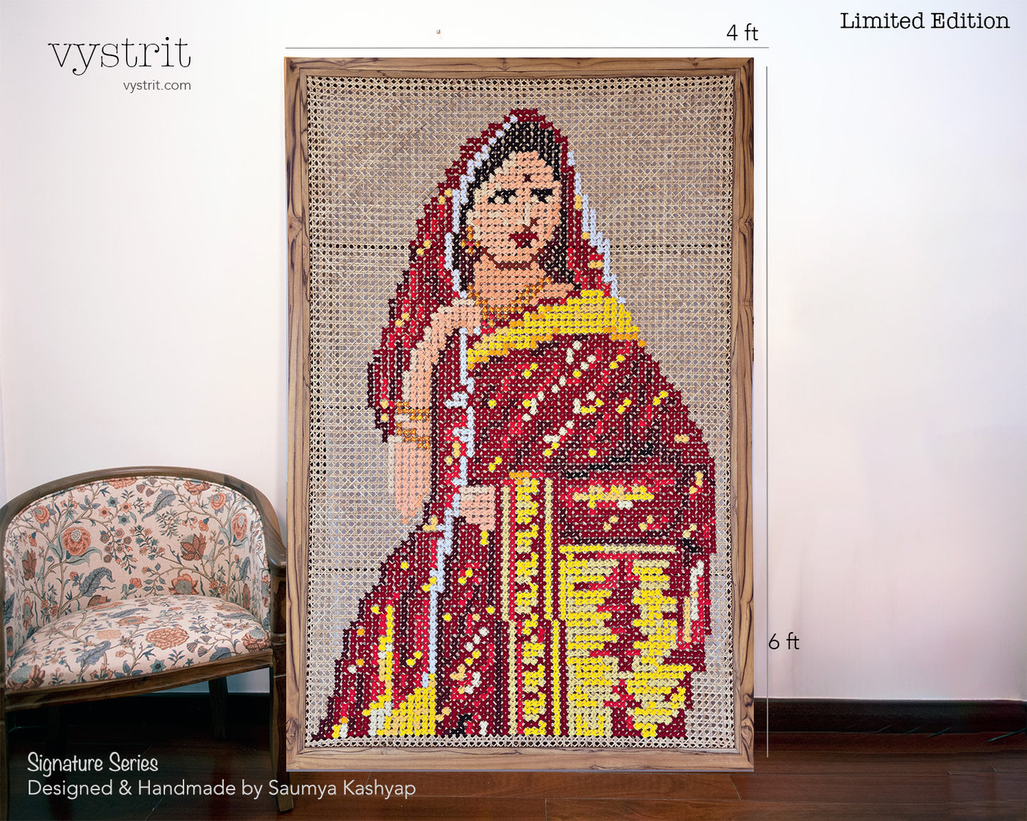 Lady in Red Saree (4ftx6ft)