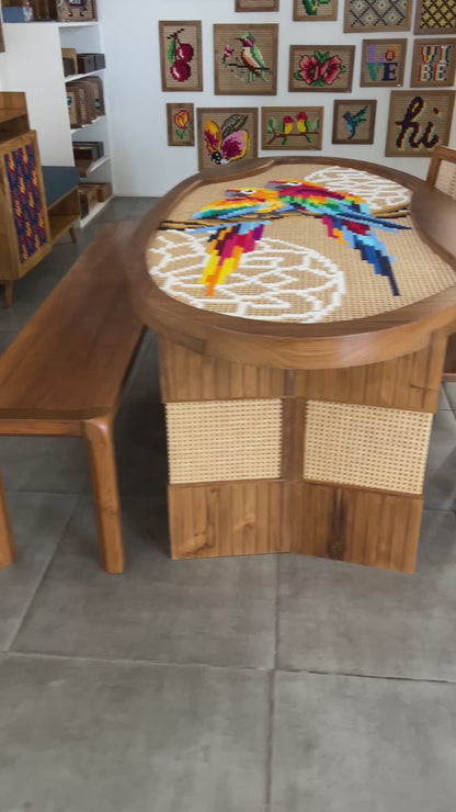 6 Seater twin parrots oval table - 6ft x 3ft