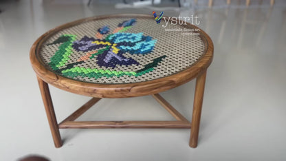 Coffee Table with Art - Iris flower