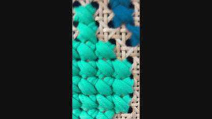 Sliding Teakwood Mirror with Motif Art